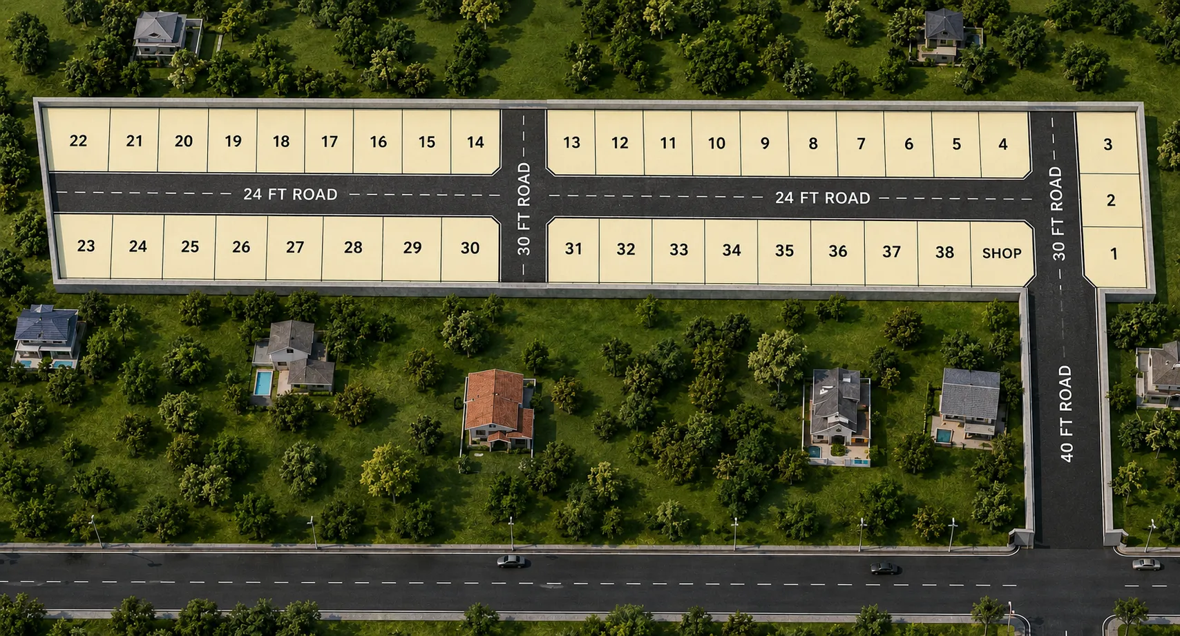 Site Plan Map Grid Blueprint